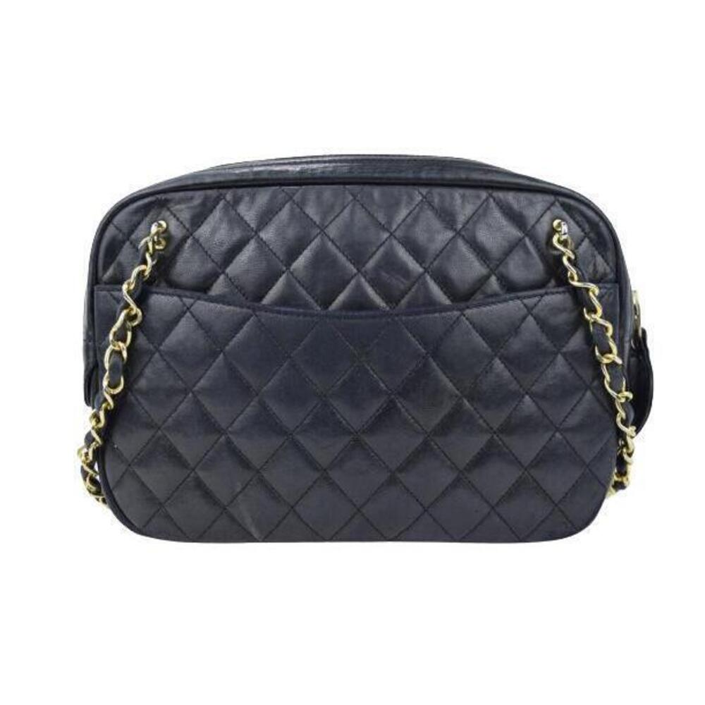 CHANEL Double Chain Shoulder Bag Coco Zip Lambskin